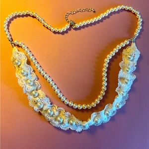 Pearl and Lace Necklace